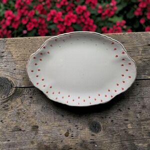 Radisson WS George Blushing Rose 13.25" Serving Platter, Vintage Red Floral, USA